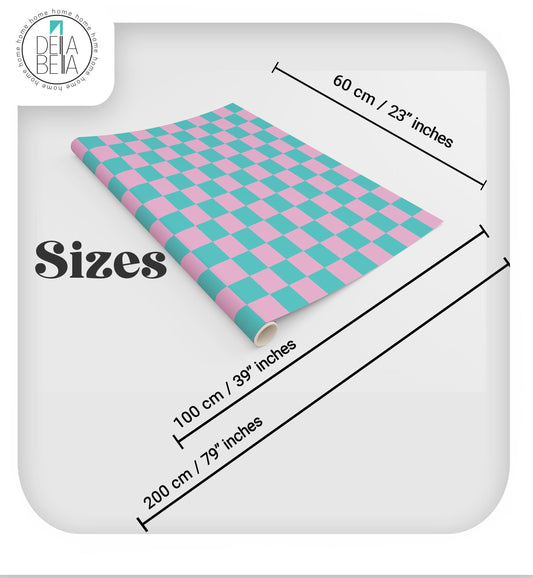DIY Furniture Upcycling Vinyl | Aqua Checkered Wrap Vinyl Wrap for Furniture, Kitchen Cabinets & Home Upcycling