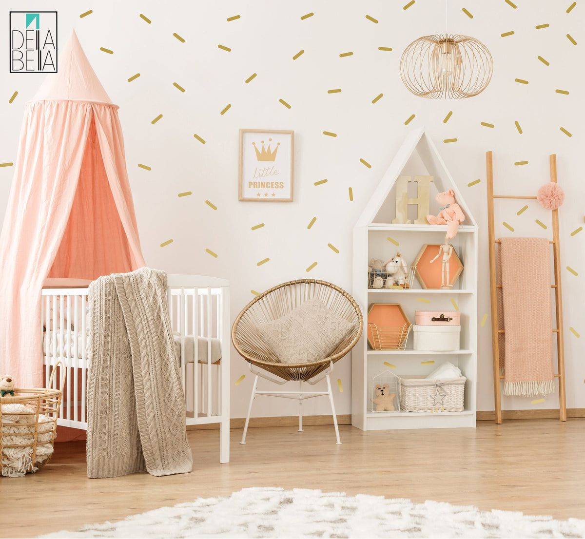 Confetti Wall Stickers Gold Girls Bedrooms Sprinklers Wall Decor