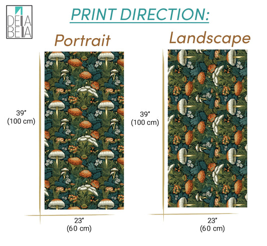 Mushrooms Maximalist Peel and stick Vinyl Wrapping for Furniture