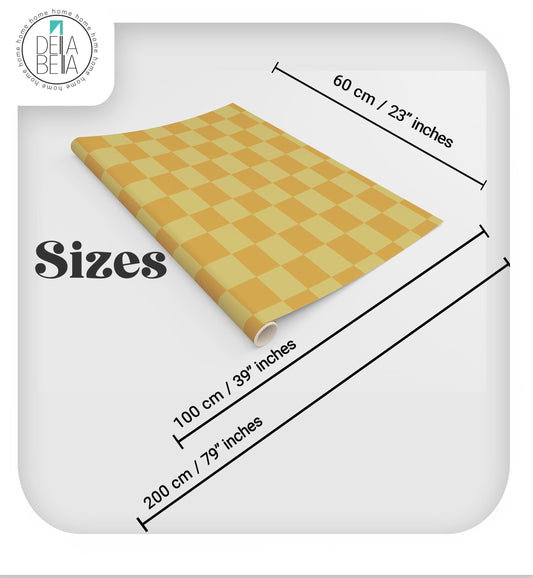 Table Makeover Vinyl - Yellow Checkerboard Self-Adhesive Wrap Vinyl Wrap for Furniture, Kitchen Cabinets & Home Upcycling