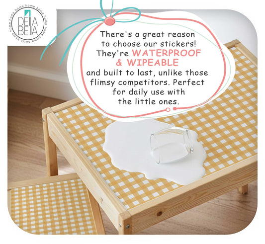 Gingham Table & Chair Stickers (Fits IKEA® LÄTT)