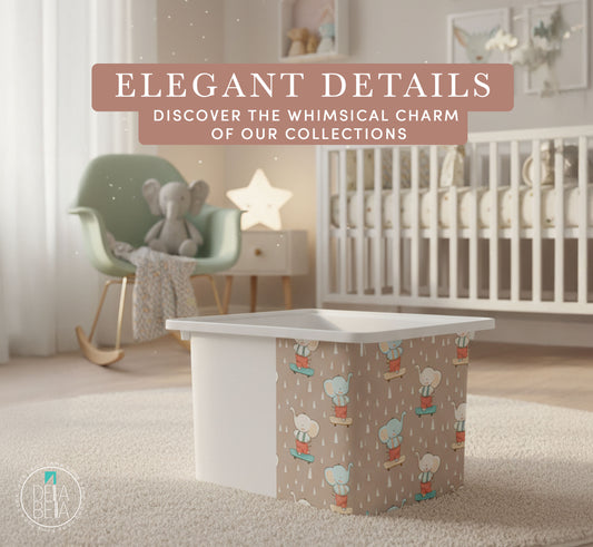 Children's room showing a with a trofast storage twith a sticker elegant details.