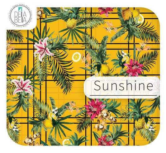 Miami Palms Tropical Vinyl Wrap UK | Pineapple Sticky Back Plastic for Kitchen Cabinets