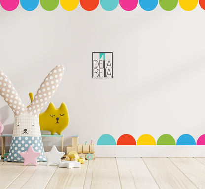 Scallops Wall Stickers Rainbow Colours Cover 3 Meters