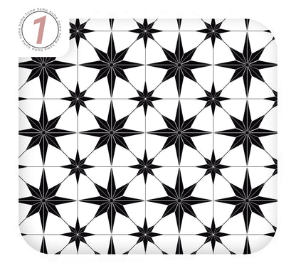 Tiles Astral Estrella Star Vinyl Peel and Stick Wrap Furniture Self Adhesive Film Decal Geometric Decor Kitchens  Cabinets Tiles Cupboard Vinyl Wrap for Furniture, Kitchen Cabinets & Home Upcycling