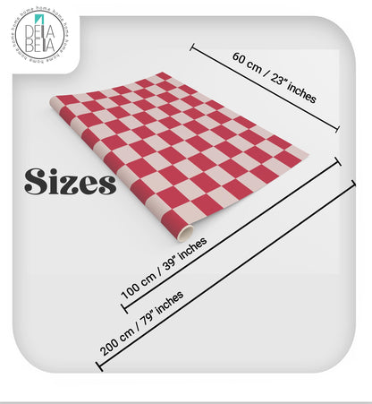 Furniture Wrap - Pink & Blue Checkered Vinyl | Sticky Back Plastic Vinyl Wrap for Furniture, Kitchen Cabinets & Home Upcycling