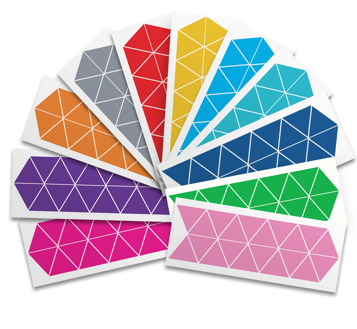 Triangle 221x Wall Stickers Rainbow Colours 11 colours
