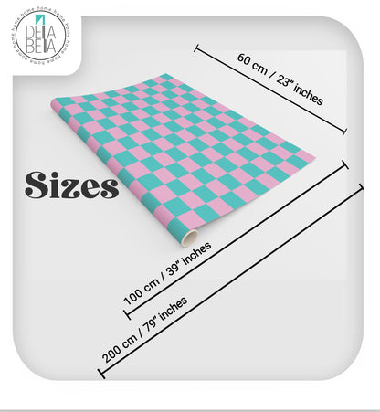 DIY Furniture Upcycling Vinyl | Aqua Checkered Wrap Vinyl Wrap for Furniture, Kitchen Cabinets & Home Upcycling