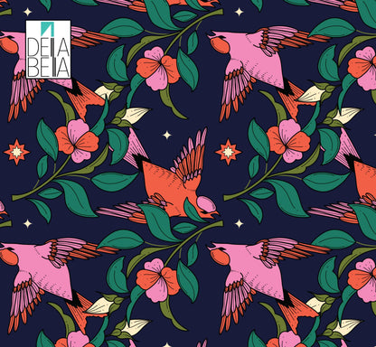 Pink birds Maximalist Decor Cupboard Wraps Vinyl Wrapping for Furniture Flowers Kitchens Backsplash Cabinets Tiles Cupboard Upcycling, Desk