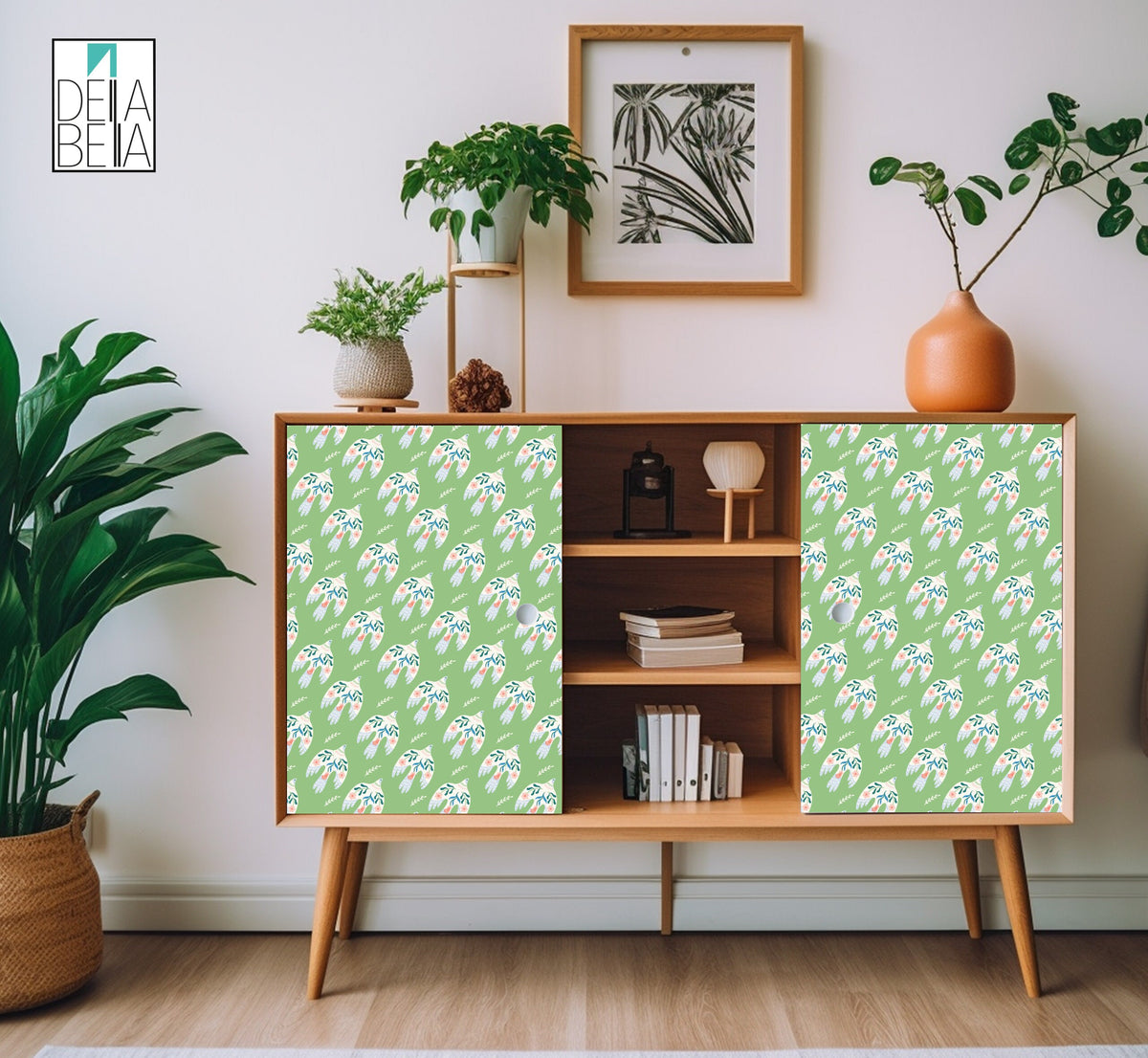 cabinet cover with a retro vinyl wrappinc vinyl