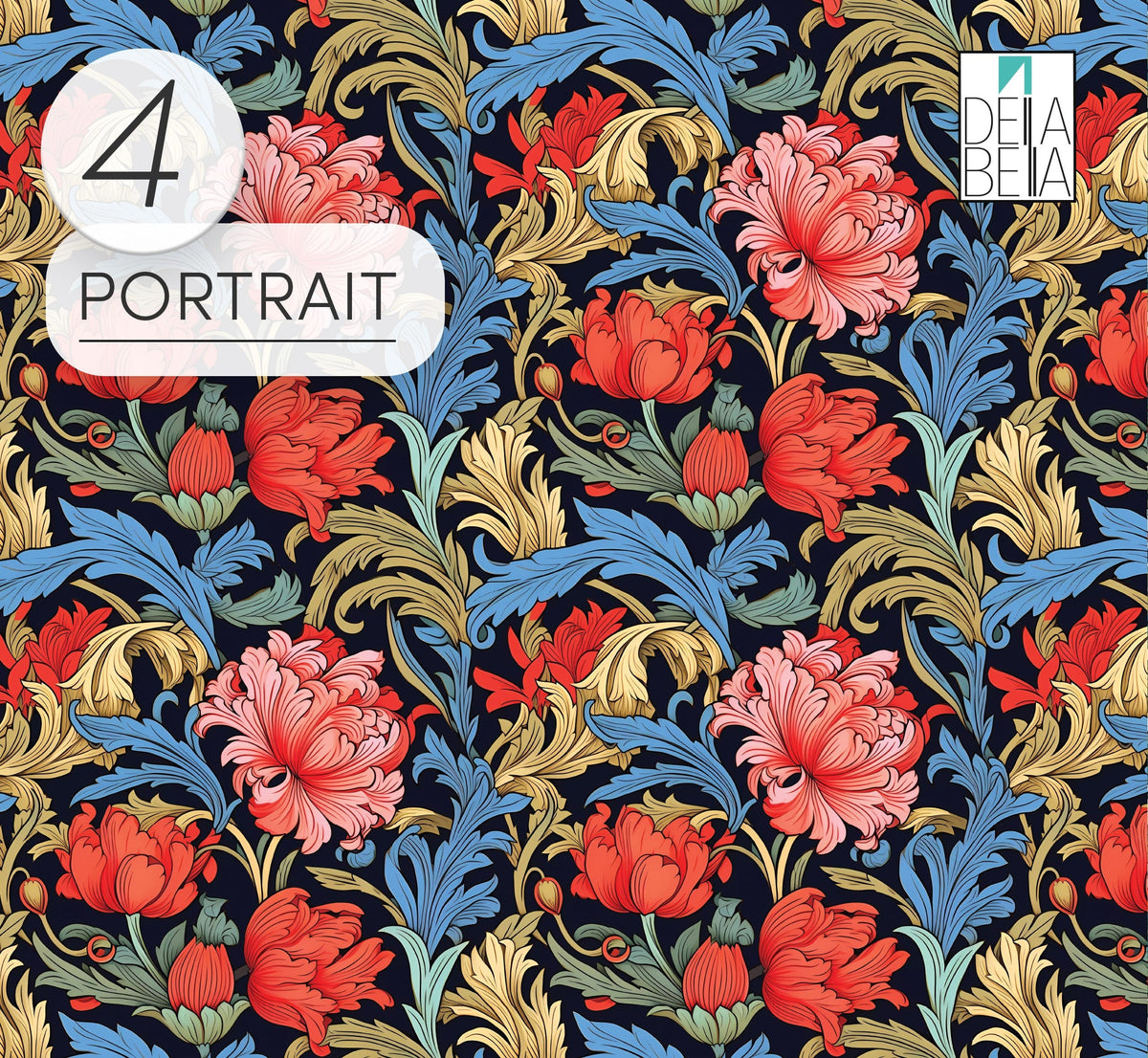 Stylish floral design furniture covering - peel and stick