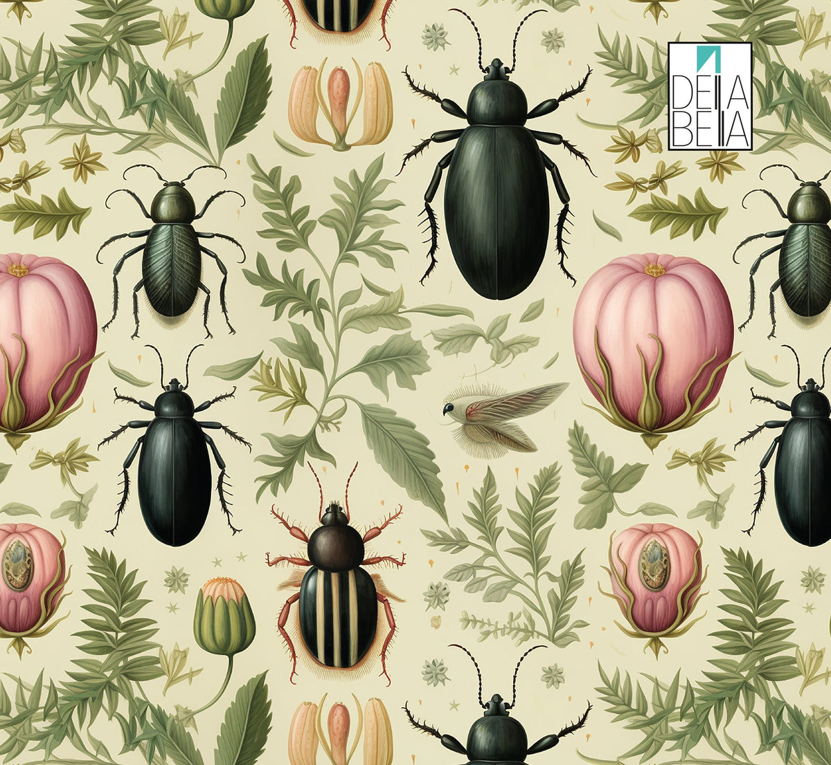 Peel & Stick Beetle Vinyl Self Adhesive Vinyl Sticky Back Vinyl Wrap for Furniture, Kitchen Cabinets & Home Upcycling