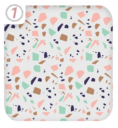 Peel & Stick Terrazzo Vinyl Wrap for Boho Cabinet & Furniture Decor