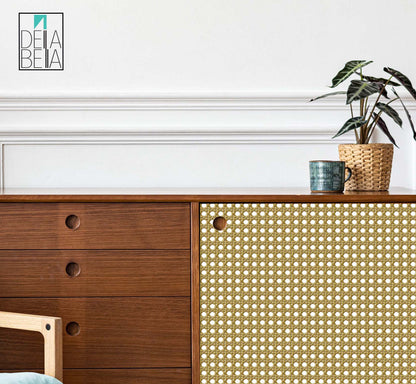 Rattan Vinyl Wrapping For Furniture Woven Cane Effect Self Adhesive Decal, Home Decor, Walls, Kitchen Cabinets, Cupboards, Upcycling Decor