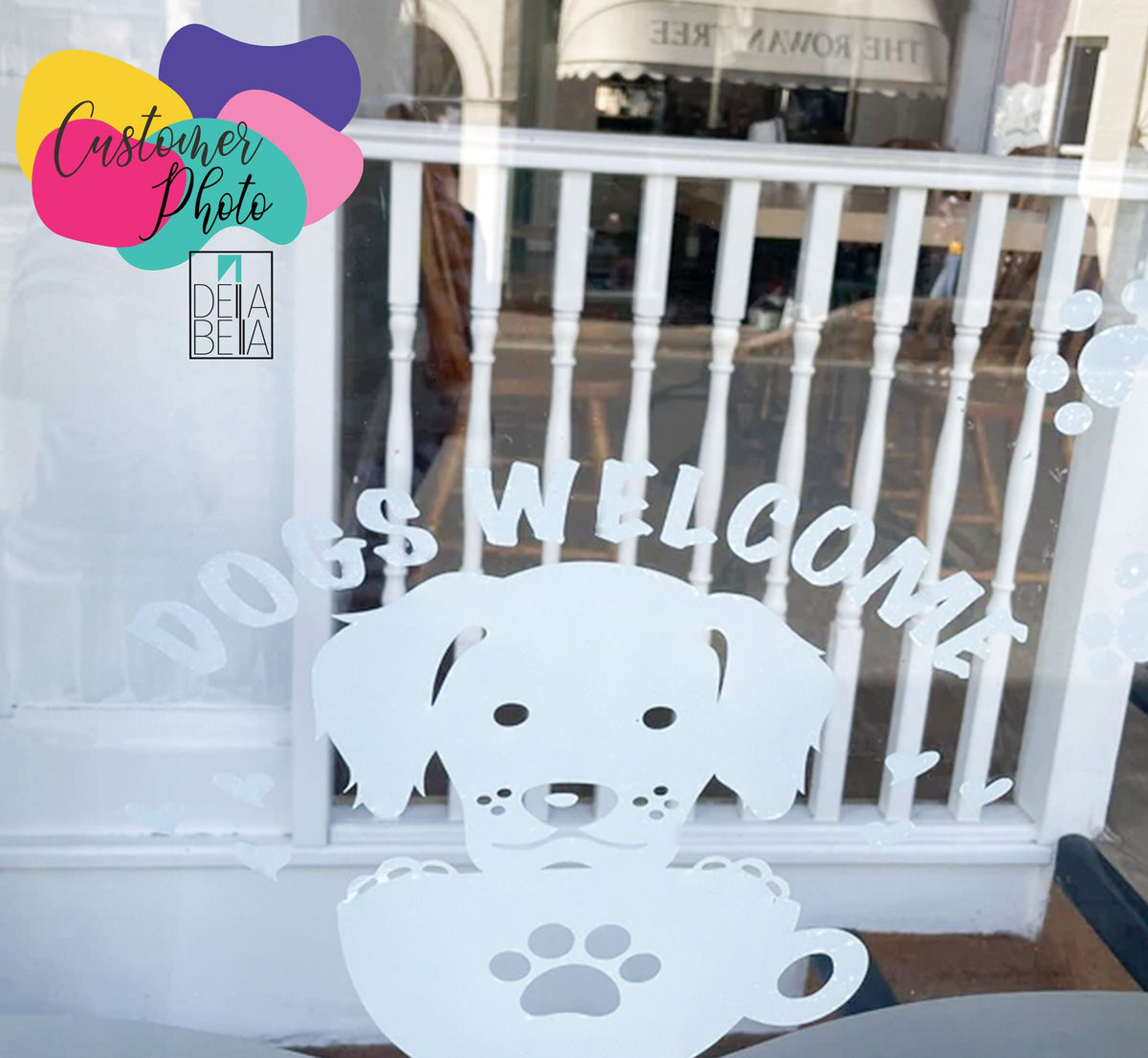 Dogs Welcome Window Stickers Pet Friendly Sign Waterproof Self Adhesive Fadeless Removable Coffee Shop Restaurants Bar Retail Stores