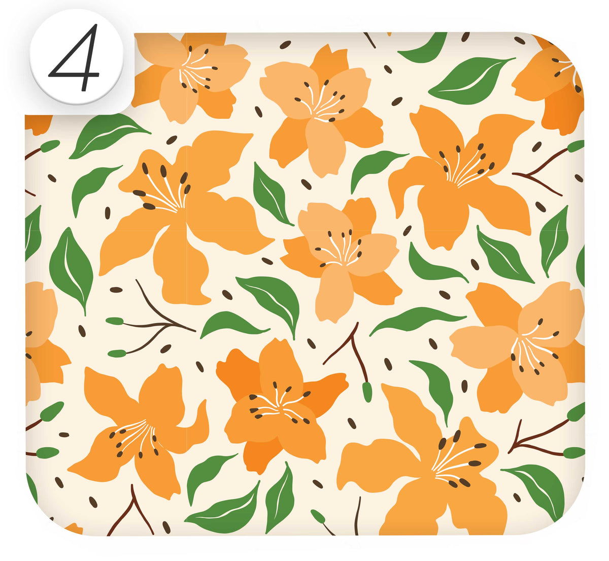Close-up of decorative floral vinyl wrap texture