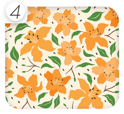 Close-up of decorative floral vinyl wrap texture