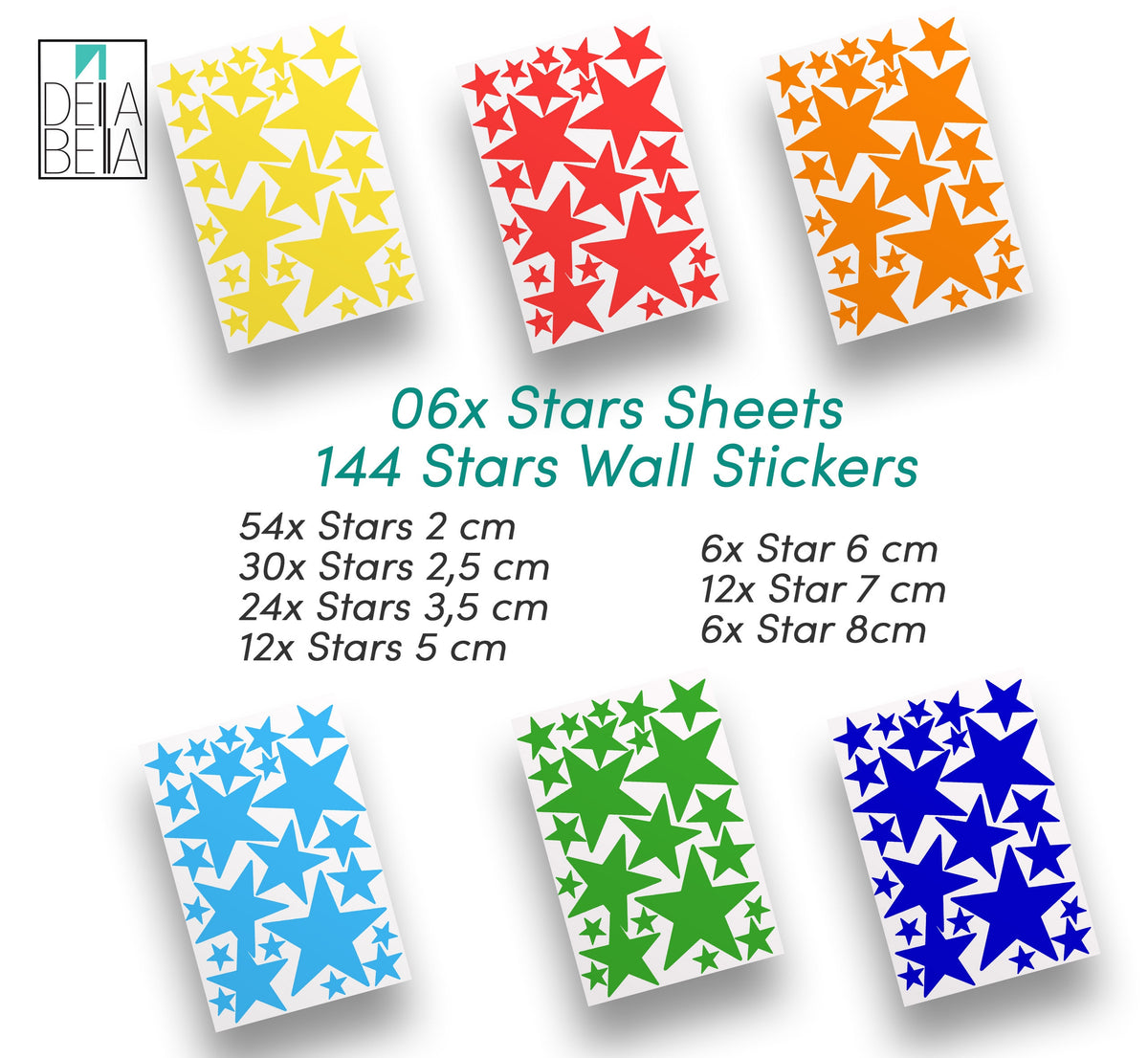 Polka Dot Stars Wall Stickers 228x Decals Mixed Size Rainbow Colours Baby Room Decor Kids Girls Bedroom Nursery Playroom Decoration  UK