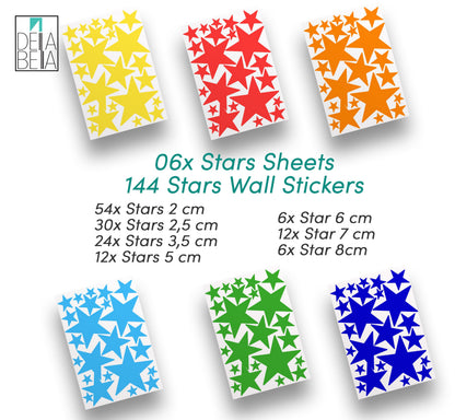 Polka Dot Stars Wall Stickers 228x Decals Mixed Size Rainbow Colours Baby Room Decor Kids Girls Bedroom Nursery Playroom Decoration  UK