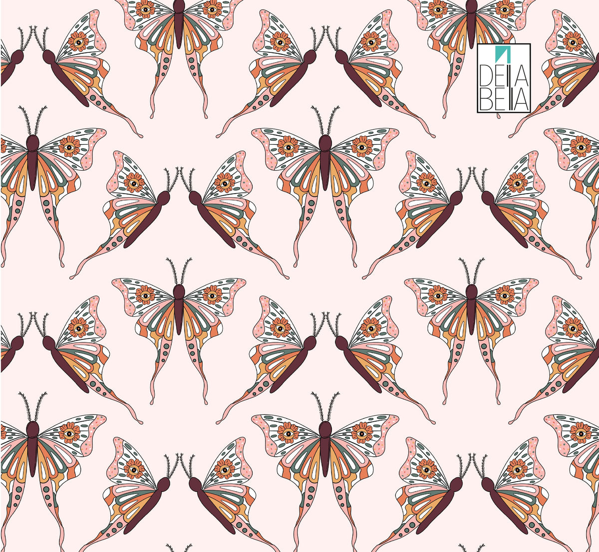 Butterfly Vinyl Wrap Boho retro Style