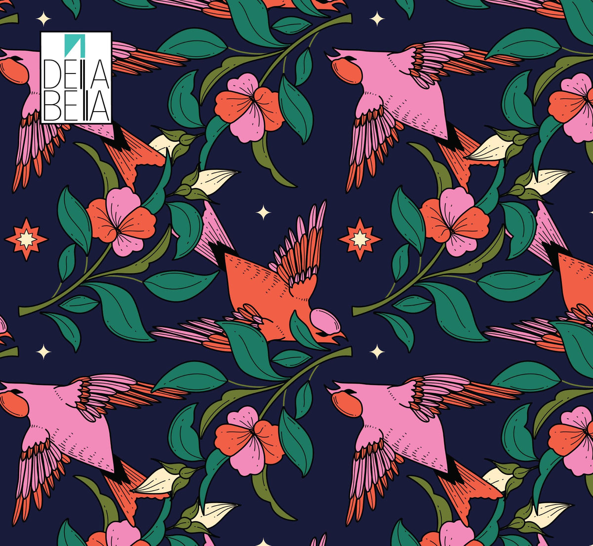 Pink birds Maximalist Decor Cupboard Wraps Vinyl Wrapping for Furniture Flowers Kitchens Backsplash Cabinets Tiles Cupboard Upcycling, Desk