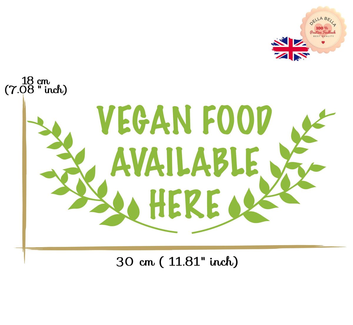 Vegan Food Available Here Sign Deli Restaurants Vinyl Decal Sticker Sign Vinyl Wall Shop Window Vinyl Sign  Business Restaurant Coffee Shops Vinyl Wrap for Furniture, Kitchen Cabinets & Home Upcycling