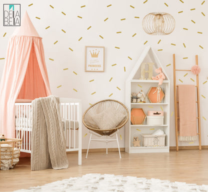 Confetti Wall Stickers Gold  Girls Bedrooms Sprinklers Wall Decor