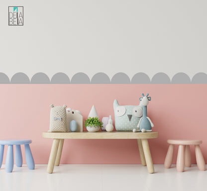 Scallops Wall Stickers Rainbow Colours Cover 3 Meters