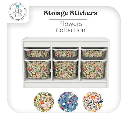 Floral Wildflower Storage Stickers (Fits IKEA® Trofast) | Girls Nursery