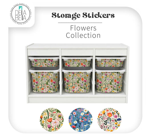 Floral Wildflower Storage Stickers (Fits IKEA® Trofast) | Girls Nursery