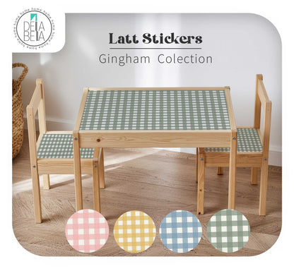 Gingham Table & Chair Stickers (Fits IKEA® LÄTT)