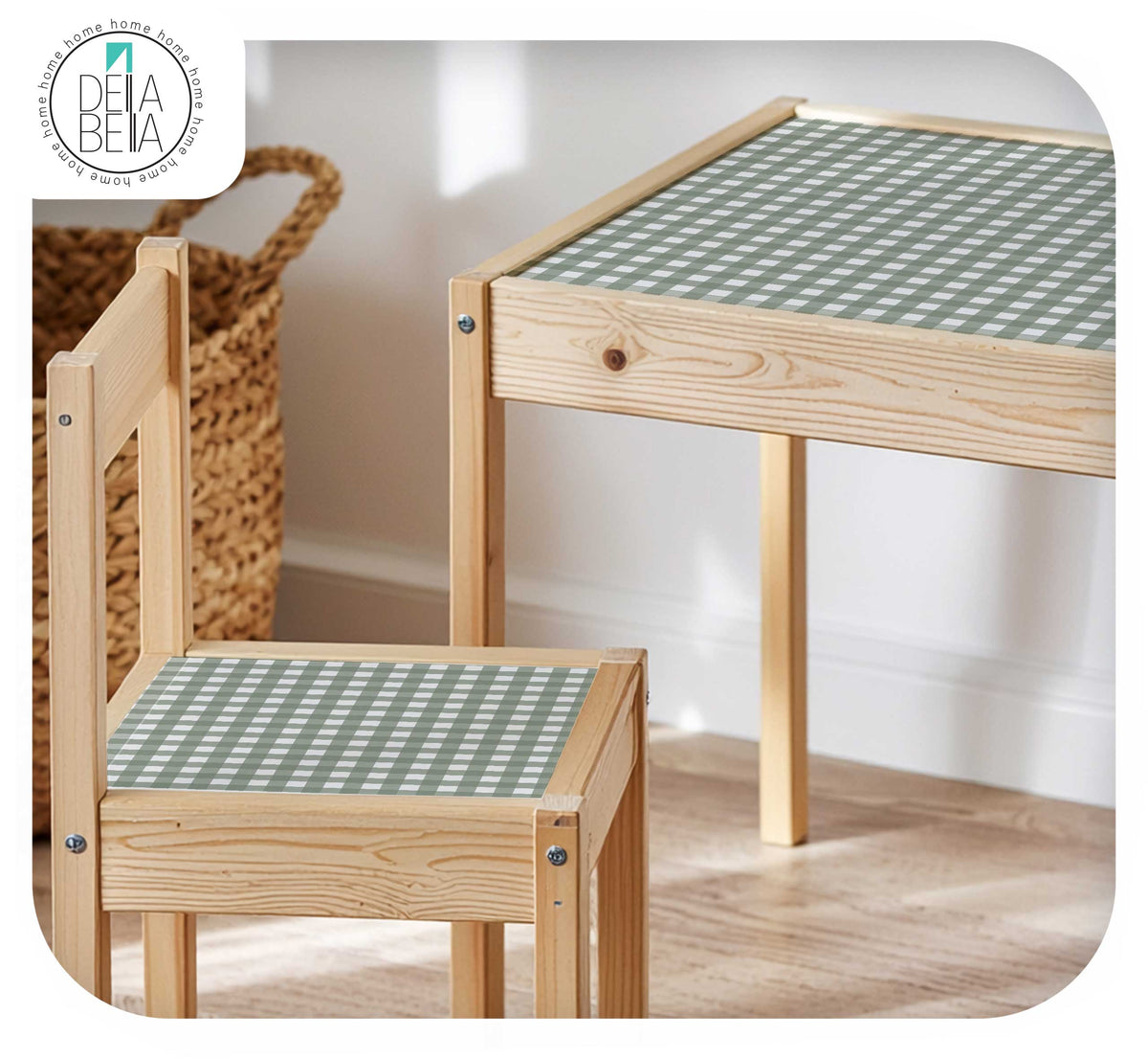 Gingham Table & Chair Stickers (Fits IKEA® LÄTT)