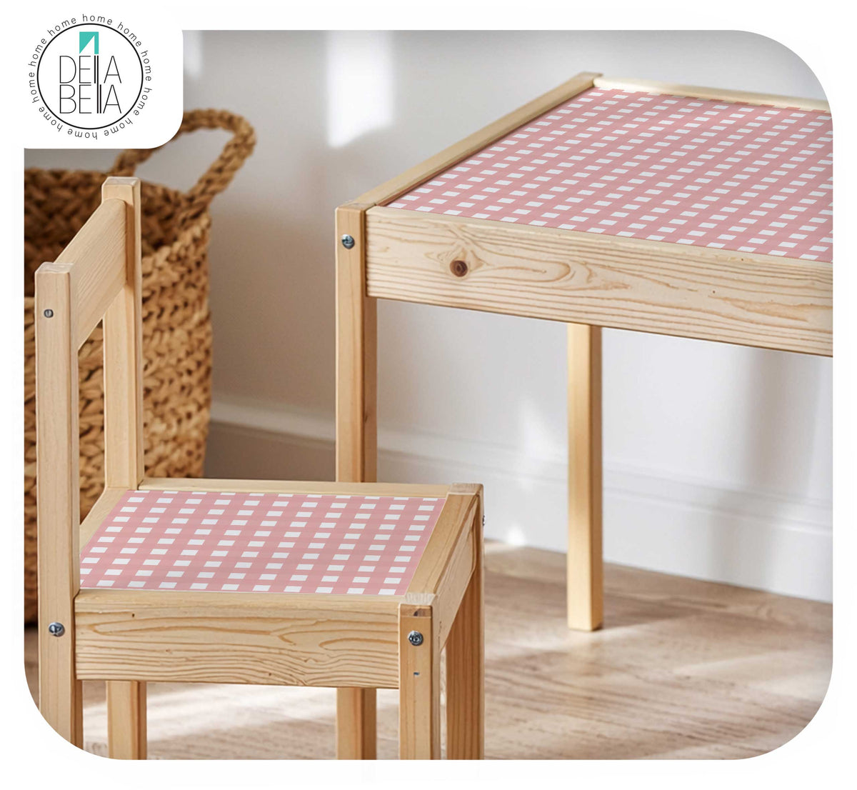 Gingham Table & Chair Stickers (Fits IKEA® LÄTT)