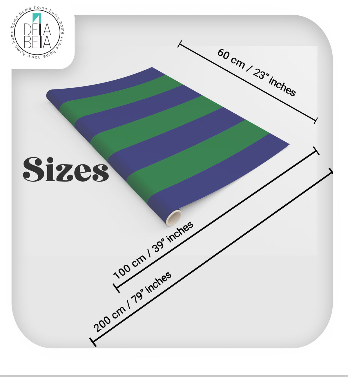 Navy Green Stripe Vinyl Wrap Self Adhesive
