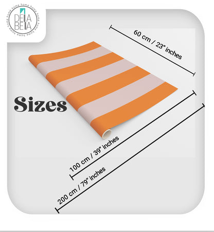 Orange Blush Stripe Vinyl Wrap	80s Peel & Stick Self Adhesive Decor Film