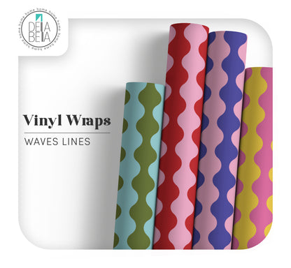 Quirky Wavy Lines Sticky Back Plastic for Furniture