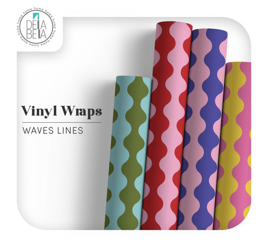 Quirky Wavy Lines Sticky Back Plastic for Furniture