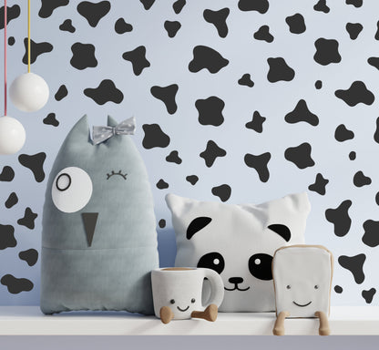 Cow Print Pastoral Wall Stickers 142x Black Cow Spot Decal Animal Decor Girls Bedroom Dot Spot Nursery Home Decor Removable for UK