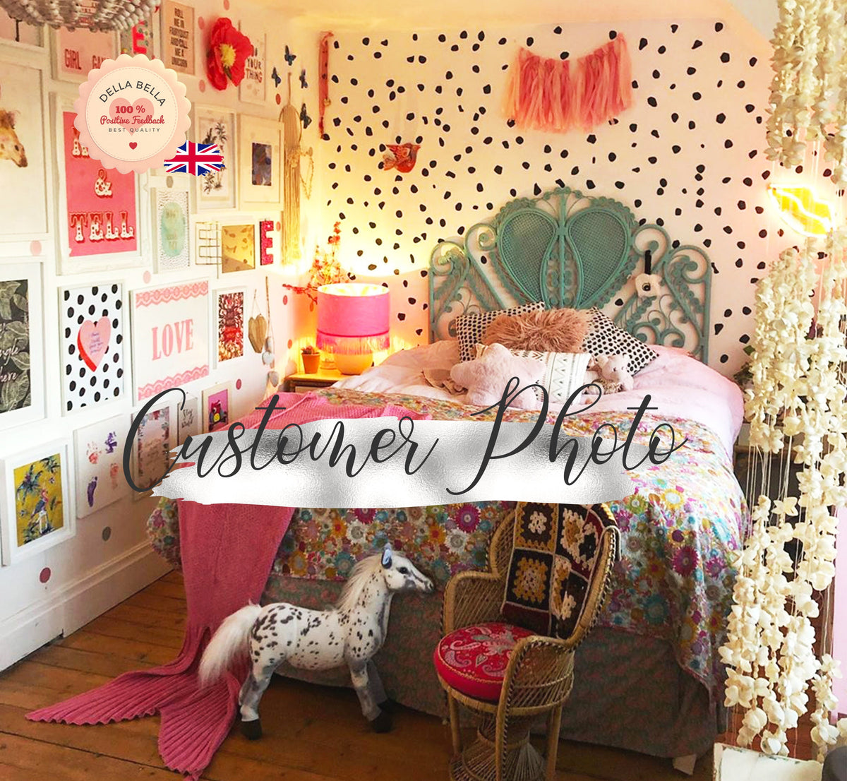 Dalmatian Spot Wall Stickers UK (320 Pack) - Irregular Polka Dot Wall Decals