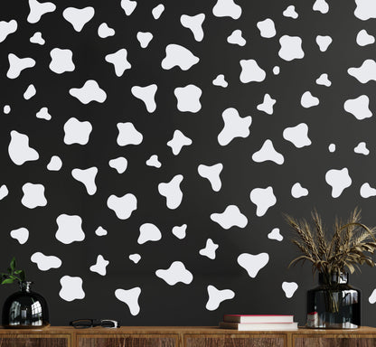 Cow Print Spots Wall Stickers Animal Decor Dot Decal Vinyl Decals Peel and Stick Removable for Nursery Home Decoration Furniture