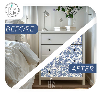 Peel and Stick French Toile Vinyl Wrapping for Furniture