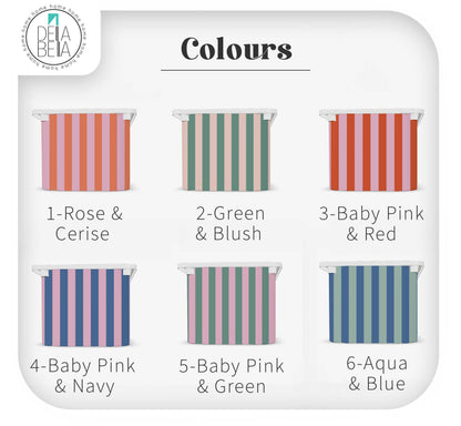 Pastel Stripe Furniture Decals (Fits IKEA® Trofast) | Playroom Storage