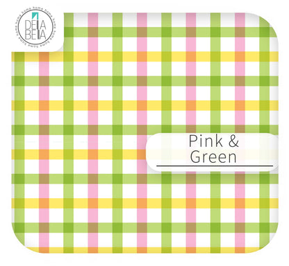 Pink and Green gingham Fablon for furniture upcycling and drawer liners.
