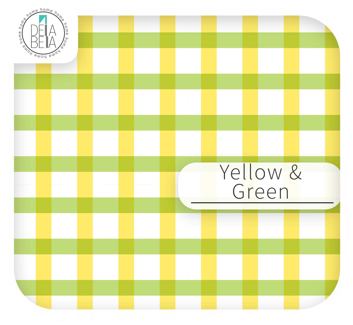 Yellow and Green check vinyl wrap for kitchen worktops and IKEA hacks.