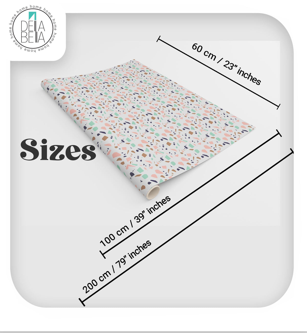 Peel & Stick Terrazzo Vinyl Wrap for Boho Cabinet & Furniture Decor