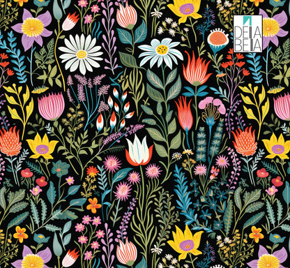 Kitchen cabinet door covered in Dellabella vintage floral vinyl wrap