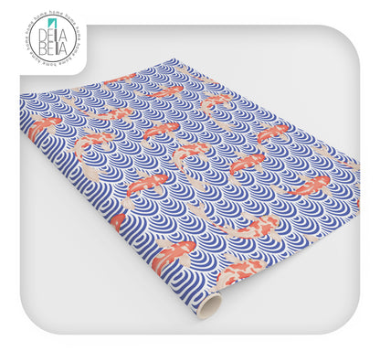 Japanese Fishes Vinyl Wrap for Furniture Maximalist