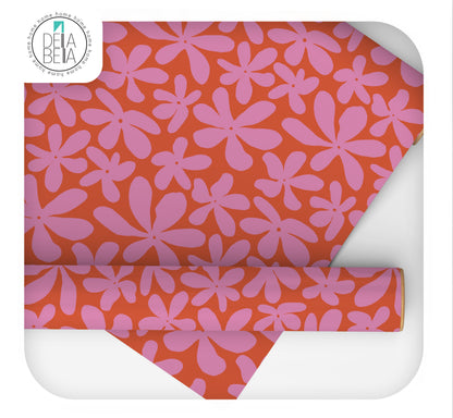 Floral furniture vinyl wrap - peel and stick application