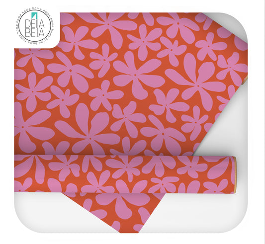 Floral furniture vinyl wrap - peel and stick application