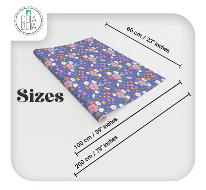Floral pattern self-adhesive vinyl wrap roll